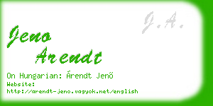 jeno arendt business card