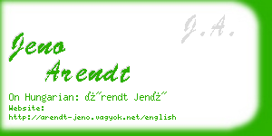 jeno arendt business card
